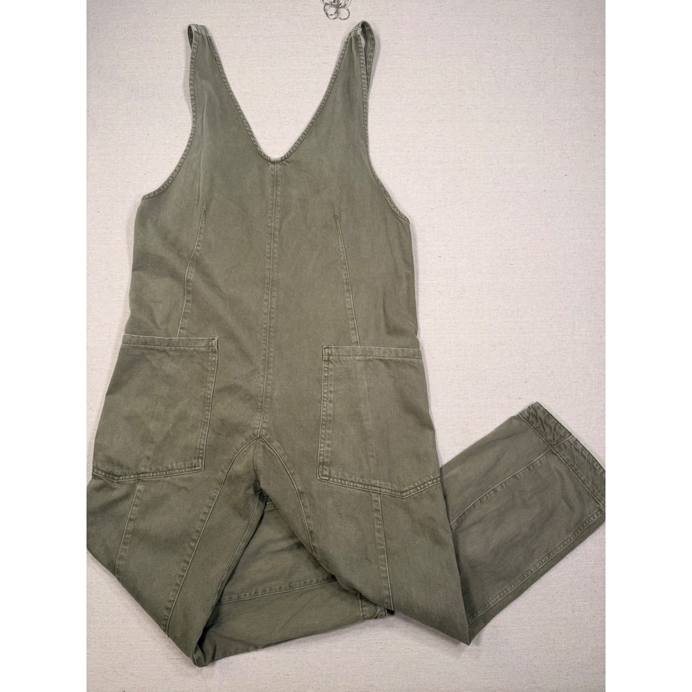 We The Free Free People Ziggy Denim Overalls Olive Green Size M OB1711820
